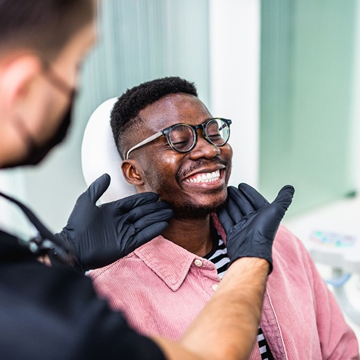 Man smiling in the dental chair
