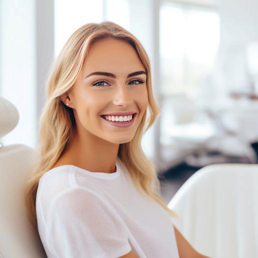 Smiling dental patient in treatment chair